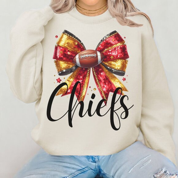Football Sweatshirt, Chiefs Shirt, KC Football Shirt - Picture 2 of 4